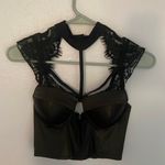 Charlotte Russe Black Lacy Cut Out Bustier Top Photo 0