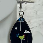 Handmade Chicken, Eggs, Teardrop Dangle Pierced Earrings Photo 0