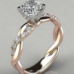 New! Gorgeous gold twisted shaped faux diamond engagement ring! Silver Photo 0