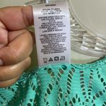 Catalina Teal Stretch Cover Up Dress M Laser Cut Mesh V Neck Swimwear Photo 3