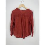 Old Navy boho terracotta peasant tunic top embroidered tiered button down size M Photo 3