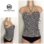 Michael Kors New.  animal print tankini set. $159. XS-top/S-bottom Photo 1