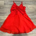 Selfie Leslie Tie Front Red Mini Dress Photo 5