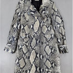Diane Von Furstenberg ‎ Jacket 6 Gray Snake Print Sally Moto Career Trench Blazer Photo 0