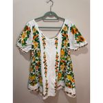 Farm Rio Papaya Salad Scarf Mini Dress Sz L 100% cotton $198 Photo 2