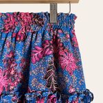 Misa  Blue Pink Floral Print Tiered Floral Print Mini Skirt Size Large Photo 2