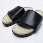 ZARA low heel quilted jute sandals Size 7.5 Photo 0