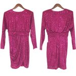 Eliza J  Hot Pink Sequin Long‎ Sleeve Mini Dress Formal Cocktail Party Size 6 New Photo 1