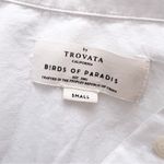 Birds of Paradis by Trovata White Cotton Peplum Collared Button Front Top Size S Photo 5