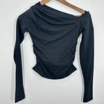 J.Crew Black One Shoulder Ruched Long Sleeve Top Fitted Modern XS NWT Date Night Photo 1