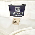 Just Black  DENIM | White Ankle Jeans Skinny Zipper Ankle High Waist | Size 26 (2 Photo 3