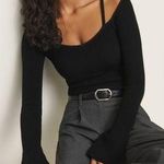 Reformation Romey Ribbed Black Sweater XS Photo 0