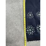 Loft Ann Taylor  Petites 2P Navy Embroidered Boho Peasant Skirt Mirror Beaded Photo 4