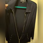 St. John Sport Marie Gray full zip cardigan black sz large Photo 7