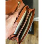 Valentino By Mario Valentino Isabelle Dollaro Leather Crossbody BrownstoneGilt W Brown Photo 13