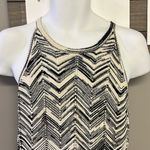 White House | Black Market Cream Black Sleeveless Knitted Layering Sweater- Large Photo 3