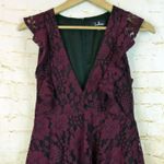 Lulus Dress Women XS Burgundy Molinetto Lace Ruffled Tiered Sleeveless Maxi Boho Red Photo 6