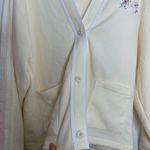 Adidas Button Down Cardigan With Logo Cream Cream White IP3761 Womens Small Photo 10