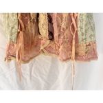 VTG Fairy Grunge Patchwork Lace Corset Cami Tank Top Pink Green Ribbon Floral XS Photo 2