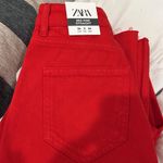ZARA MID RISE RED STRAIGHT JEANS Photo 11