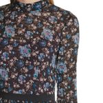 Rebecca Taylor  Silk Solstice Floral High Neck Short Dress Black Size 0 Photo 3