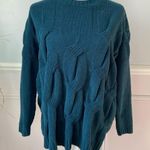 J. Jill Size M Chenille Teal Peacock Chunky Cable Knit Sweater Pullover Knit Top Green Size M Photo 0