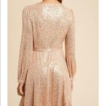 ✨ Sequin Rose Gold Wrap Dress✨ Gold Size L Photo 4