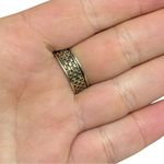 Gold Tone Woven Band Ring AK 925 Turkey Sterling Silver Band Ring Size 9 EUC Photo 3