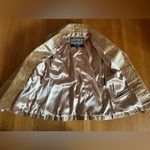 Vtg 90s Pelle Studio Metallic Gold Crocodile Blazer Photo 1