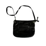 Stone Mountain Black Leather Crossbody Bag With Pink Lining & Multiple Pockets Photo 0