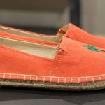 143 Girl Canvas Espadrilles Palm Tree Beach Summer Flats Size 8.5 Orange Photo 1