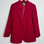 Sag Harbor NWOT  100% Wool Red‎ Blazer w/ Pockets Size 14 Photo 0