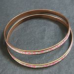 Women’s vintage dainty‎ set of 2 gold tone sparky cheetah print bangle bracelets Photo 3