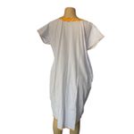 White Mexican Embroidered Dress with Sunflowers & Belt – Handmade Size undefined Photo 4