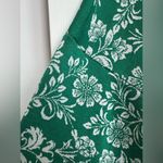 ZARA  Jacquard Ballon Sleeve Knit Green White Floral Ruched Dress Size Large NWT Photo 8
