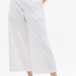 Athleta  White Wide-Leg Cropped Pants‎ Photo 0