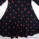 Unique Vintage Black & Red Bows Print Stephanie Fit & Flare Dress, 3X Photo 5