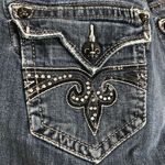 Rock Revival Sara Boot Frayed Hem Bling Flap Pocket Blue Jeans Women's Size 29 Photo 6