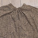 SheIn Animal Print Top Plus 1X 14 16 Tan Tie Back Neck‎ Shirt Blouse Work Wear NEW Photo 2