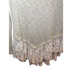 Umgee  Women Medium Shirt Long Sleeve Heathered Cream White Lace‎ Hem & Back Boho Photo 2