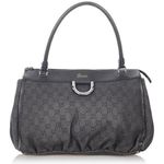 Gucci Abbey Black Denim Canvas Satchel Shoulder Bag Photo 0