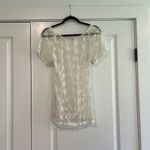 Sundance  Women's White Lace Shortsleeve Shirt Shear‎ Size Small Photo 4