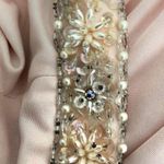 None VINTAGE Pink Beaded Gown 2 Piece Sleeveless Cardigan Plunging Neckline Photo 10