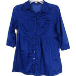 Forever 21  Navy Button Down Baby Doll Shirt Photo 0