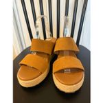 Joie genuine tan suede wedge espadrille sandals size 9.5 Photo 2