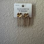 Gold and Red Floral Earrings Photo 4