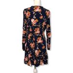 Xhilaration NWOT Dark Blue Floral Button Long Sleeve Dress New Photo 3