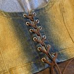 Finesse Lace up Denim Corset Bustier Cassidy Top Blue Size XS Photo 7