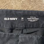Old Navy  Pants Womens 10 Tall High Rise Pixie Straight Black Casual Modest Photo 1
