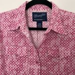 Wrangler  Shirt Women’s Size Large Pink Breast Cancer Logo Pearl Snap Western Photo 1